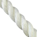 24mm White Polyester 3 Strand Rope x 15 Metres