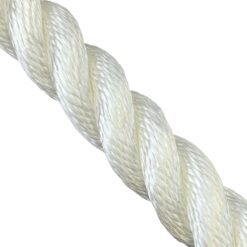 24mm white polyester 3 strand rope x 10 metres 2