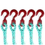 5 x 5 Metres 18mm Polysteel Gin Wheel Fall Ropes 1 Tonne Swivel Hook (CS)