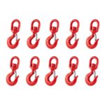 Box of 10 x 1 Tonne Red Safety Swivel Eye Hooks With Safety Catch