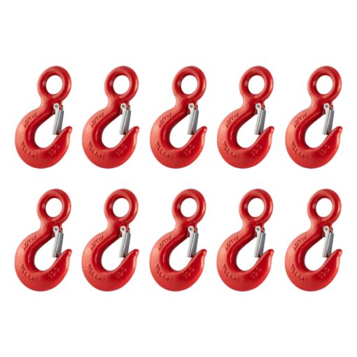 box of 10 3 tonne red eye hook with safety catch 1