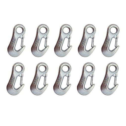 box of 10 3.5 tonne zinc plated winch hook with safety catch 1