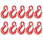 Box of 10 x Grade 80 Red Eye Sling Hooks With Safety Catch 7/8mm