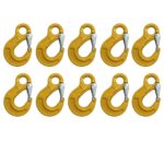 Box of 10 x Grade 80 Yellow Eye Sling Hooks With Safety Catch 7/8mm