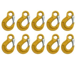 box of 10 grade 80 yellow eye sling hook with safety catch 7 8 mm 1