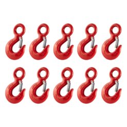 box of 10 x 1 tonne red eye hooks with safety catch 5