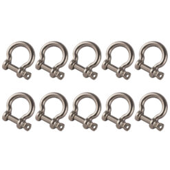 box of 10 x 16mm bow shackle with screw pin 316 marine grade stainless steel 1