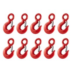 box of 10 x 2 tonne red eye hooks with safety catch 5