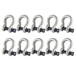 box of 10 x 2 tonne tested safety bow shackles 1