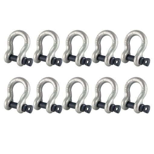 box of 10 x 9.5 tonne tested safety bow shackles 1