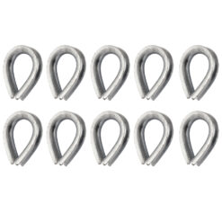 box of 10 x 40mm galvanised steel rope thimbles 1