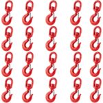 Box of 20 x 1 Tonne Red Safety Swivel Eye Hooks With Safety Catch