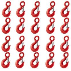 box of 20 3 tonne red eye hook with safety catch 1