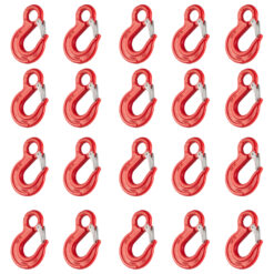 box of 20 grade 80 red eye sling hooks with safety catch 7 8 mm 1