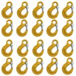 Box of 20 x Grade 80 Yellow Eye Sling Hooks With Safety Catch 7/8mm
