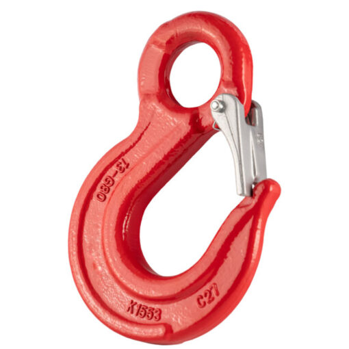 grade 80 red eye sling hook with safety catch 7 8 mm