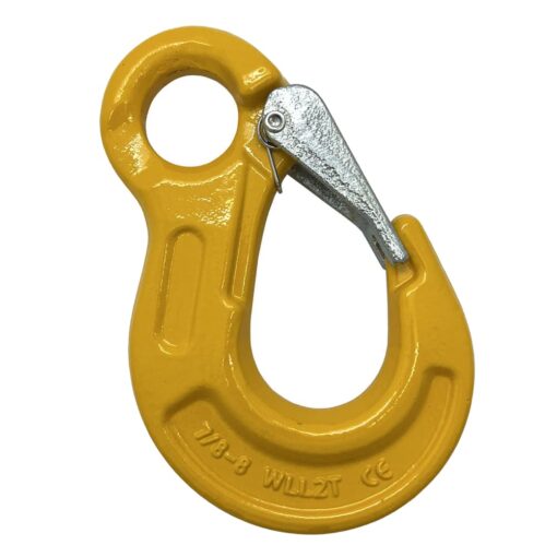 grade 80 yellow eye sling hook with safety catch 7 8 mm 3