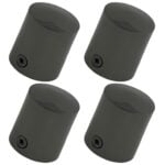 Pack of 4 x 24mm Gun Metal Black End Cap Rope Fittings