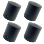 Pack of 4 x 36mm Powder Coated Black End Cap Rope Fittings
