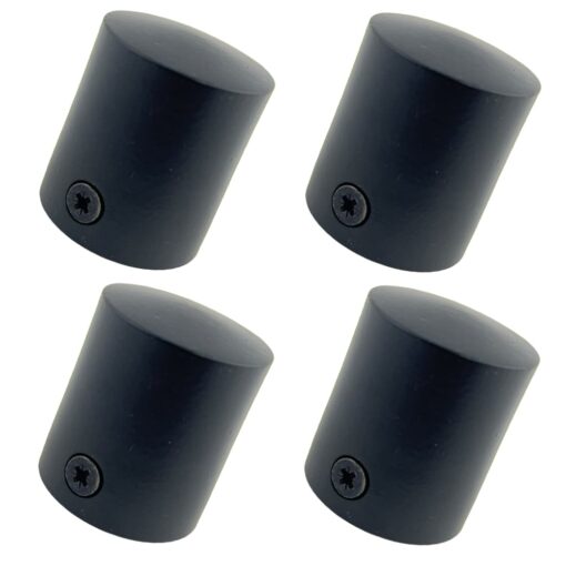 pack of 4 x 40mm powder coated black end cap rope fittings 4