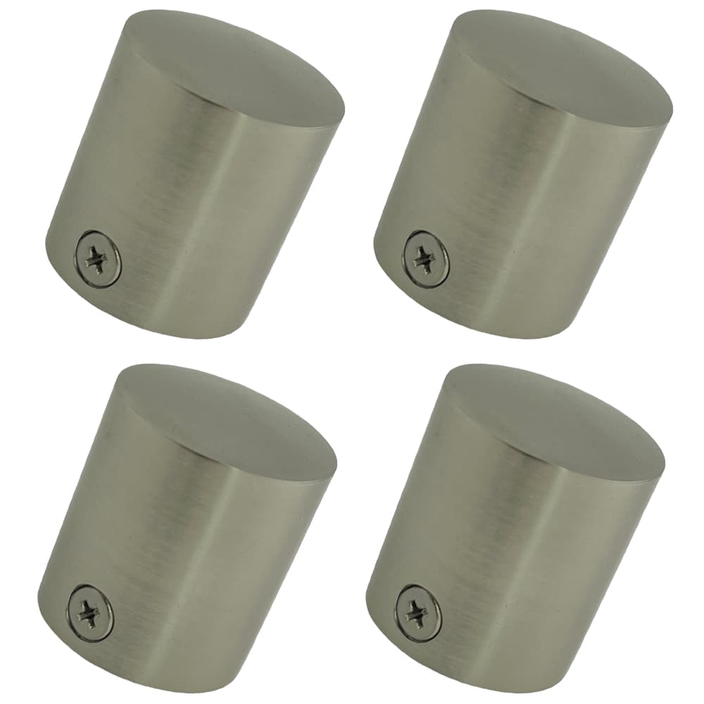Pack of 4 x 24mm Satin Nickel End Cap Rope Fittings - RopeServices UK