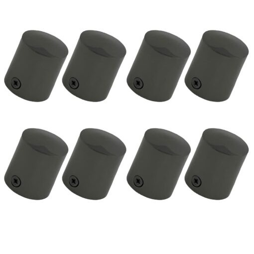 pack of 8 x 28mm gun metal black end cap rope fittings