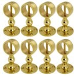 Pack of 8 x 36mm Polished Brass Standard Handrail Brackets Rope Fittings
