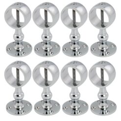 pack of 8 x 36mm polished chrome standard handrail brackets rope fittings 1