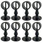 Pack of 8 x 28mm Powder Coated Black Standard Handrail Brackets Rope Fittings