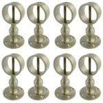 Pack of 8 x 28mm Satin Nickel Standard Handrail Brackets Rope Fittings