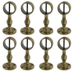 Pack of 8 x 40mm Antique Brass Standard Handrail Brackets Rope Fittings