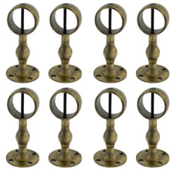 pack of 8 x 40mm antique brass standard handrail brackets rope fittings 3