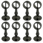 Pack of 8 x 40mm Gun Metal Black Standard Handrail Brackets Rope Fittings