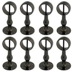 pack of 8 x 40mm gun metal black standard handrail brackets rope fittings 3