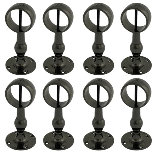 pack of 8 x 40mm gun metal black standard handrail brackets rope fittings 3