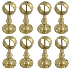 pack of 8 x 40mm polished brass standard handrail brackets rope fittings 2