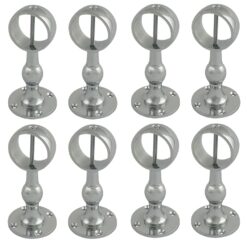 pack of 8 x 40mm polished chrome standard handrail brackets rope fittings 3