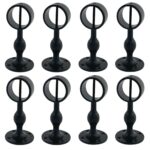 Pack of 8 x 40mm Powder Coated Black Standard Handrail Brackets Rope Fittings