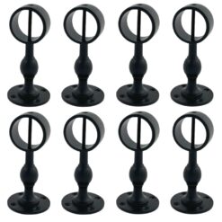 pack of 8 x 40mm powder coated black standard handrail brackets rope fittings 1