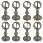 Pack of 8 x 40mm Satin Nickel Standard Handrail Brackets Rope Fittings