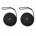 2 x 50mm Black Softline Mooring Ropes 8 Inch Soft Eye x 6 Metres