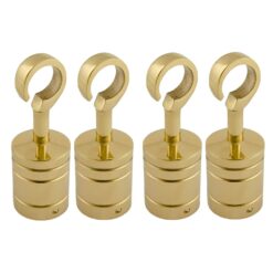 4 x 40mm polished brass decking rope hook fittings 3