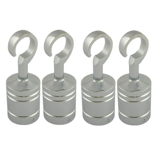 4 x 40mm polished chrome decking rope hook fittings 1