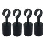 4 x 40mm Powder Coated Black Decking Rope Hook Fittings