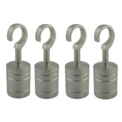 4 x 40mm satin nickel decking rope hook fittings 2