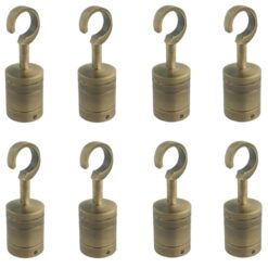 8 x 40mm antique brass decking rope hook fittings 3