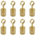 8 x 36mm Polished Brass Decking Rope Hook Fittings
