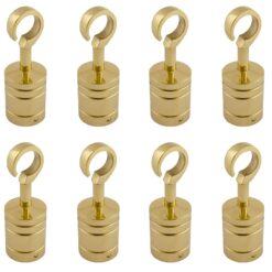 8 x 40mm polished brass decking rope hook fittings 5