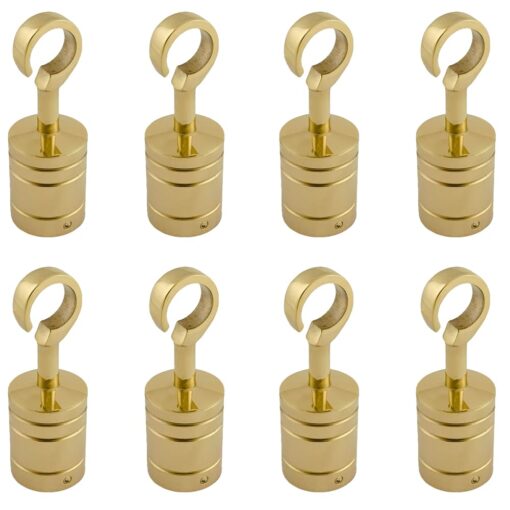 8 x 40mm polished brass decking rope hook fittings 5