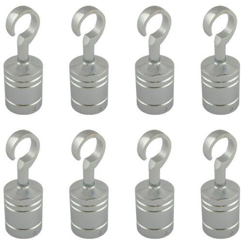 8 x 36mm polished chrome decking rope hook fittings 4